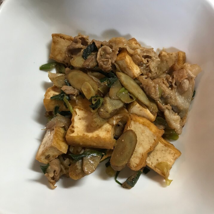 疲労回復&貧血に＊豚肉と厚揚げとごぼうの味噌炒め